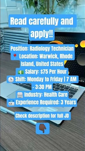 $75/Hour Radiology Technician Job in USA 🇺🇸 | Rhode Island Hiring NOW! #usajobs #job