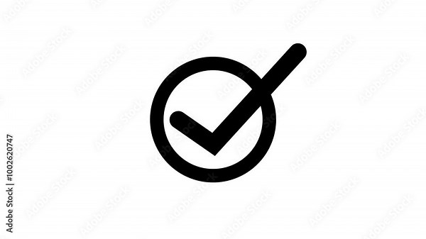 Animation of check mark icon. Check Mark Sign