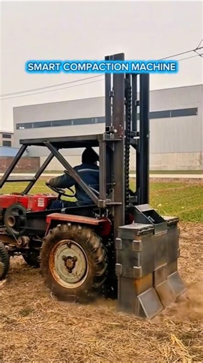 Compact Tractor with Rear Compactor – Smart Ground Compaction Solution.