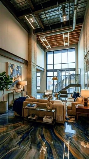 #LivingRoomDesign #Modern Loft Transformation #HomeRenovation