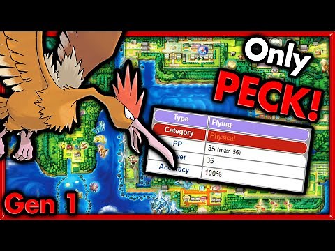 Can I Beat Pokemon Red with ONLY PECK? 🔴 Pokemon Challenges ► NO ITEMS IN BATTLE