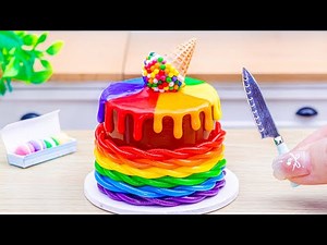 Miniature Cake Decorating | Amazing Rainbow Ice Cream Stick & Swirl Jello Dessert Tutorial 🍦✨