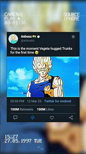 Vegeta Hugs Trunks 🫂 For The First Time 😳 ‐ #shorts #animeedit #dragoball #vegeta #trunks #emotional