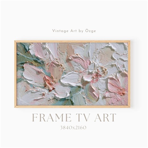 Abstract Flower Frame Tv Art: Pastel Spring Floral Background, Skylight Calendar Screensaver (digital Download) - Etsy