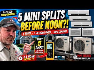 5 Ductless Mini Splits Installed in 4.5 HOURS?! ACiQ Heat Pump Cape Cod Transformation