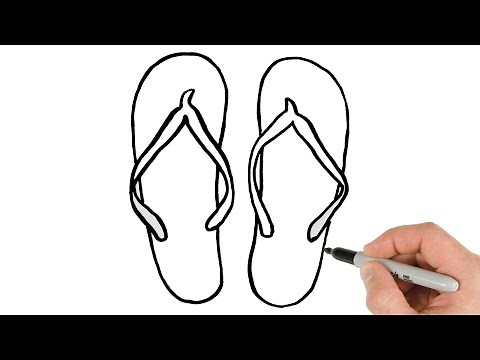 How to Draw Flip Flop Shoes | Easy Drawings