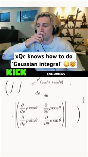 xQc KNOWS 'The Gaussian Integral' 🤯 #xqc #integral #maths