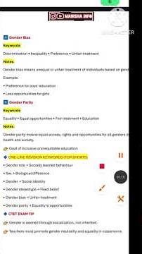 CTET 📝 CDP 🎯Gender Role Explained | Gender vs Sex | CDP Most Important Topic📌