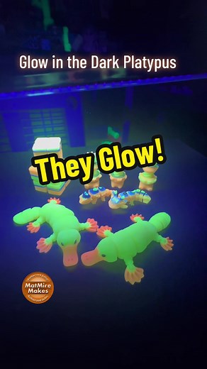 Did you know Platypus Glow under Uv Light? Here I 3d printed the @matmire_makes Platypus with @OVERTURE3D Yellow and Orange Glow PLA. Other files: Animal Bolt Collab by #bucklenshackle and @Layersingreen MMMinis Bearded Dragon and Axolotl by #matmiremakes Yet Another Fidget Infinity Cube V.2 By: Austin Votja #3dprint #bambulab #bambulabp1p #glowinthedark #filament #overture3d #overturefilament #platypus #uvlight