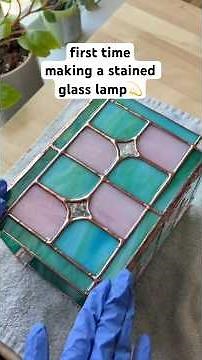 making a stained glass lamp ✨ #stainedglass
