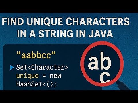 Find Unique Characters in a String in Javaos