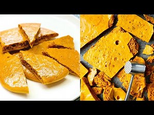 How To Make Honeycomb Toffee With Only 2 Ingredients!! Crunchy Caramel Bar