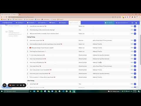 Quoting Tool Setting up the Questions