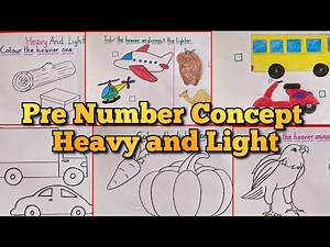 Maths Pre Number Concept//Heavy and Light/Easy drawing/Worksheet