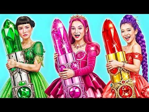 Emerald vs Ruby vs Diamond Huntrix Mermaid Makeover! KPop Demon Hunters in a Plane ✈️