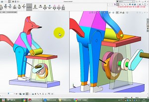 SolidWorks模型分享：狐狸擀面动画