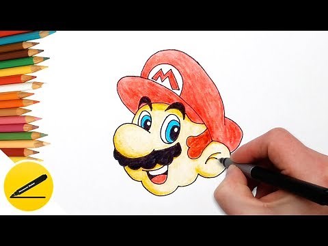 How to Draw Mario head, Step by Step - Easy Drawing for Children