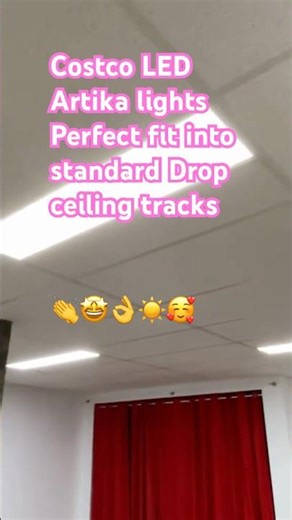Costco Artika LED lights perfect fit into standard drop ceiling tracks