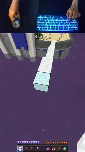 Clean Bridging & Clutching | HANDCAM #shorts #minecraft #hypixel #bedwars #bridging #tellybridge