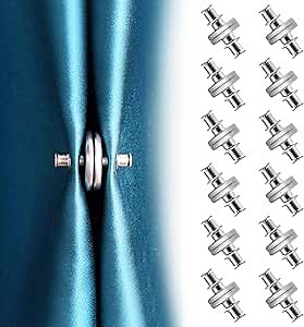 AULEEP 12 Pairs Curtain Magnets Closure, Strong Magnetic Curtain Weights, Magnetic Curtain Clips to Prevent Lights from Leaking for Home Bedroom Office Pergola Patio Gazebo Cabana Curtain