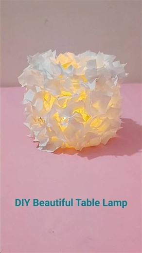DIY Beautiful Table Lamp 🤍| Soft Glow Bloom Lamp | Handmade Craft #MinimalLamp #SimpleDecor #diy