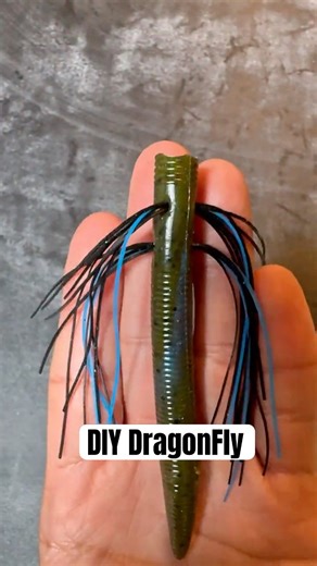 How to make a dragonfly lure with senkos. #fishingvideo #fishing #bassfishing #diy