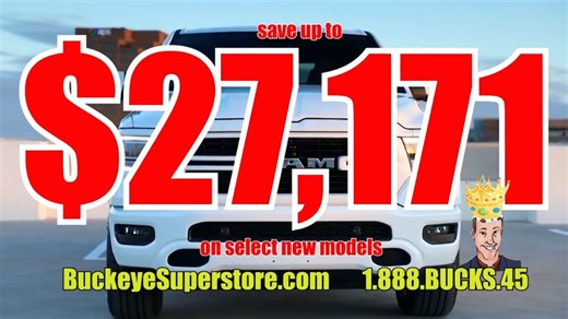 At the Low Payment Kings’ Outstanding October Sales Event, save up to $27,171 on select new Ram models, plus enjoy 3.9% ARP for 72 months! Visit Buckeye Chrysler Dodge Jeep Ram FIAT Superstore today! https://bit.ly/3wFsCEH #GetAmericaRollingAgain #LPK | Buckeye Chrysler Dodge Jeep Ram FIAT Superstore | Facebook