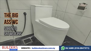 Looking for a Modern Toilet Bowl Design, Extra Large Size Wc, Rimless Design, Heavy Duty UF Seat Cover and Powerful Washdown flushing? Here is the answer, SORENTO SRTWC8366. Want to know more? Visit our showroom to view the product. BUILDERS HARDWARE ENTERPRISE 12A, JALAN 13/33B, KAWASAN PERUSAHAAN KEPONG, 52100 KUALA LUMPUR Waze : https://waze.com/ul/hw2861pdsy Whatsapp : 016-2847371 (Su Ann) www.wasap.my/60162847371 | Builders Hardware