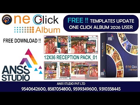 One Click AI Album 2026 Reception Pack 12×36 Free Updates AI Album Design Anss Studio 9540642600