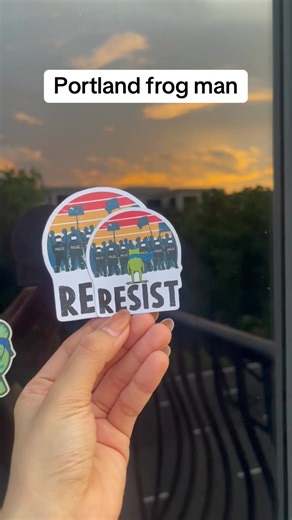 Portland frog man sticker #ragesgainstthemachine #portlandvibes #resiststicker #frogsticker