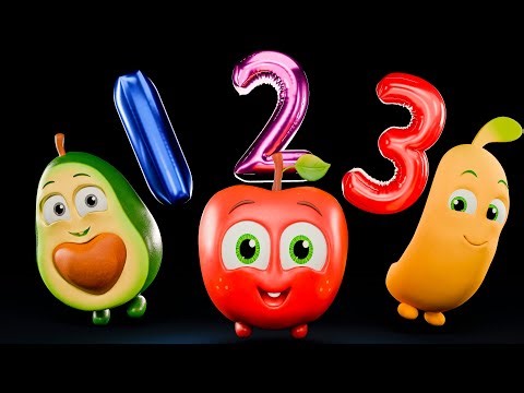 🍎🍊 FUNKY FRUITS with the Numbers + More Sensory Videos | Upbeat Music, Animation, and Dance Party 🎉