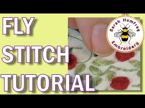 Fly stitch | Hand embroidery for beginners video tutorial