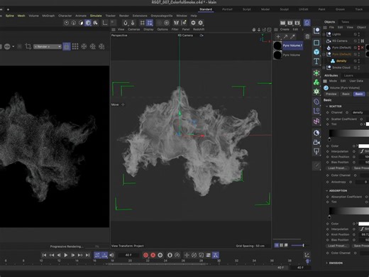 07RS如何渲染C4D烟雾Pyro-Redshift官方小技巧
