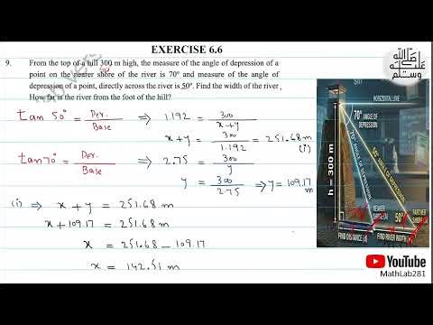9th Class Math | Ex 6.6 Q9–10 Trigonometry Word Problems | PCTB | MathLab281 | Sir JJ