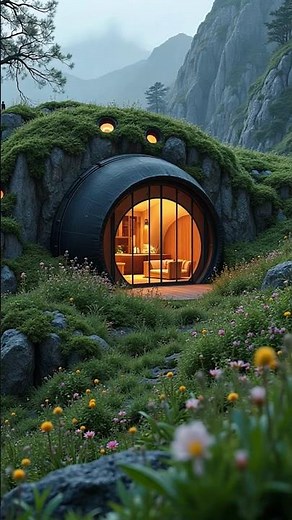 Underground Luxury 🚀 Eco-Friendly House Blending with Nature!