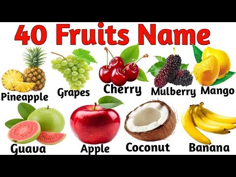 Learn 40 Fruits Name in English & Hindi 🍎 | Kids Learning Video | Easy Pronunciation & Fun Facts