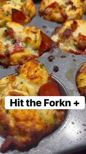 Delicious Pizza Muffin Recipe with Meat Lover Toppings