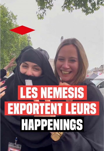 Ce samedi 16 mai à Londres, les identitaires françaises du collectif Némésis se sont livrées à une performance mêlant niqab, déshabillage et rhétorique xénophobe. Une opération de communication aussi grotesque que révélatrice de l’internationale réactionnaire qui prospère des deux côtés de la Manche. #Libération