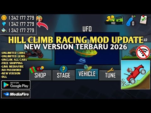 DOWNLOAD Hill Climb Racing Mod Apk V.1.69.0 Terbaru 2026 | Unlimited Money & Unclok All VIP Cars