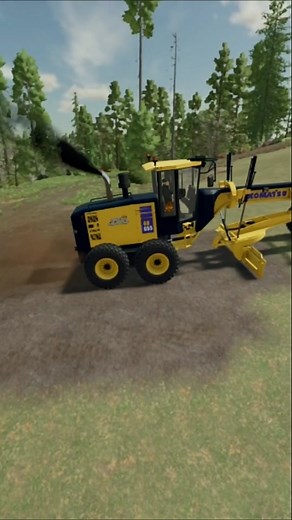 Komatsu Grader Paving a New Driveway in FS22