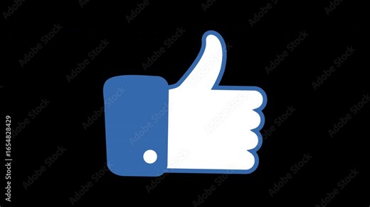 Smooth Thumbs Up Icon Animation with Transparent Background (Alpha Channel)