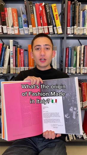 Fashion Business student Edoardo Angiolini explains the origins of Fashion Made in Italy inside Polimoda Library #fashionstudent #booktok #fashionschool #learnwithtiktok #learnwithpolimoda