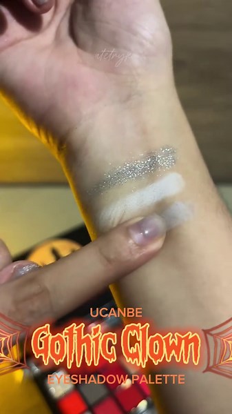 Swatching the UCANBE Gothic Clown Eyeshadow Palette