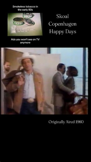 The Golden Era Of Television & Entertainment on Instagram: "Skoal, Copenhagen and Happy Days, Tobacco Chewing Pouch Commercial 1980"