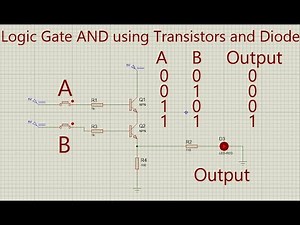 AND Logic Gate Using Transistors and Diodes Proteus Simulation