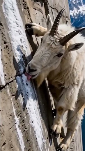 This Mountain Goat Climbed an Impossible Vertical Cliff! 😱