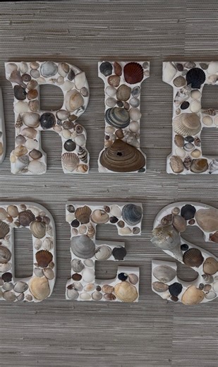 Seashell Covered Wood Letters - Etsy
