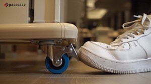 SPACECARE Mini Fridge Stand Mobile Roller, Adjustable Furniture Dolly with 4 Locking Wheels, Heavy Duty Washing Machine Base, Universal Appliance Pedestal for Dryer and Refrigerator- Black