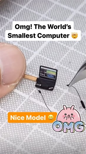 Omg! Smallest computer in the world! 勞 #model #tiny #small #computer #funkykit #reels #viral #funkykit | Funkykit | Facebook