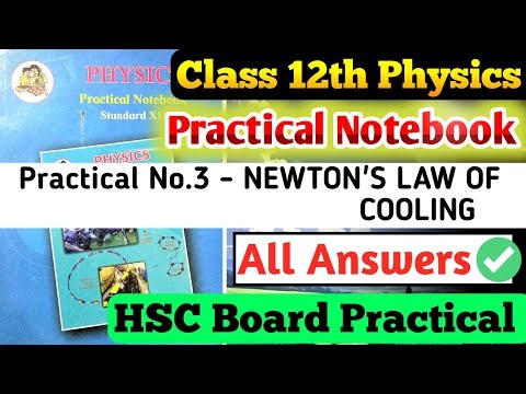 Class 12th Physics Practical Notebook|| Experiment no 3 Newton's law of cooling all answers||